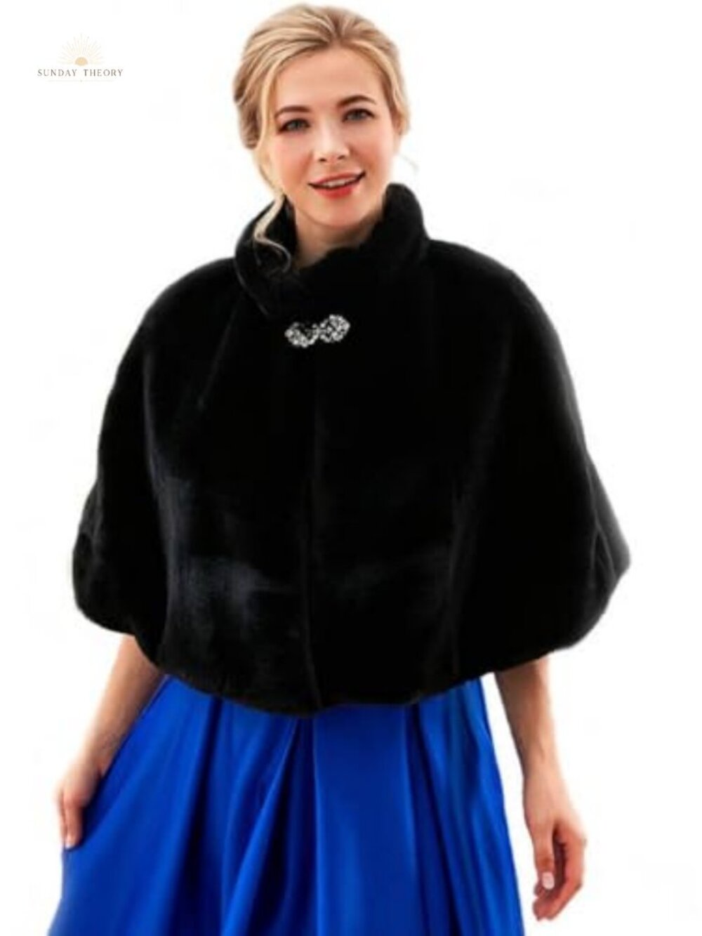 Faux Fur Bridal Shawl Wrap, Winter Wedding Stole Cloak, Cozy, Chunky
